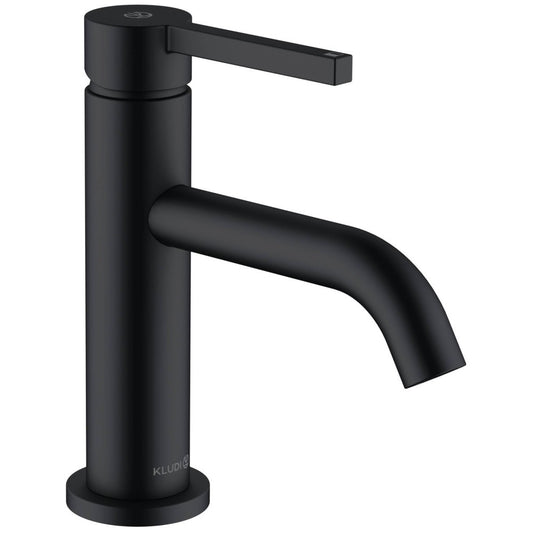 Baterie chiuveta baie neagra mat Kludi Nova Fonte Pura, cu ventil click-clack, H18 cm