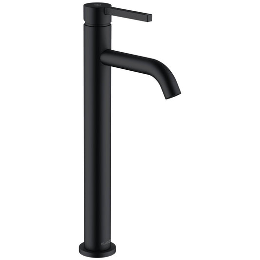 Baterie chiuveta baie pe blat neagra mat Kludi Nova Fonte Pura, fara ventil, H34 cm