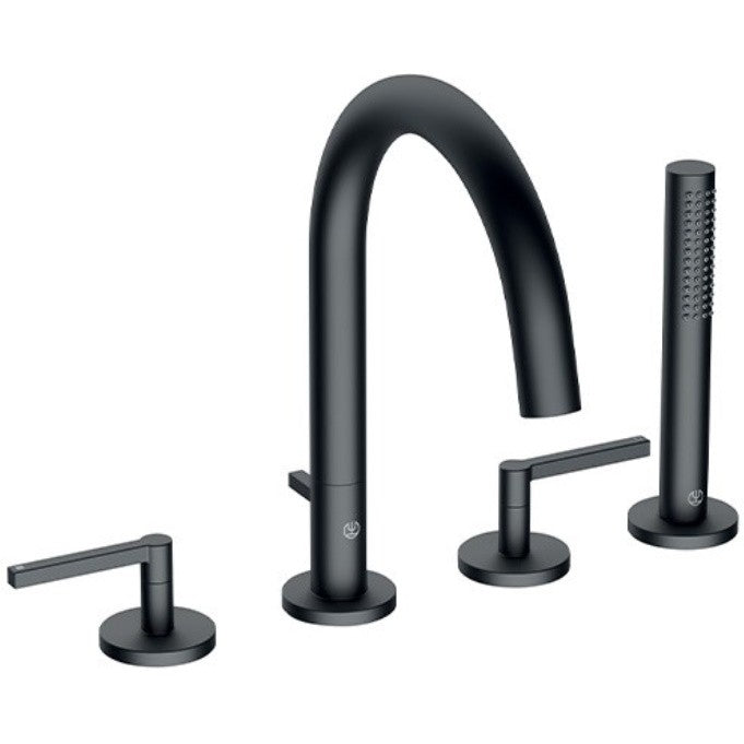Kludi Nova Fonte Puristic Baterie cada dus dubla comanda cu set dus, negru mat
