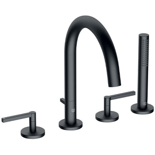 Kludi Nova Fonte Puristic Baterie cada dus dubla comanda cu set dus, negru mat