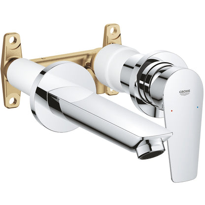 Baterie lavoar incastrata Grohe BauEdge, pipa 18 cm crom, set complet