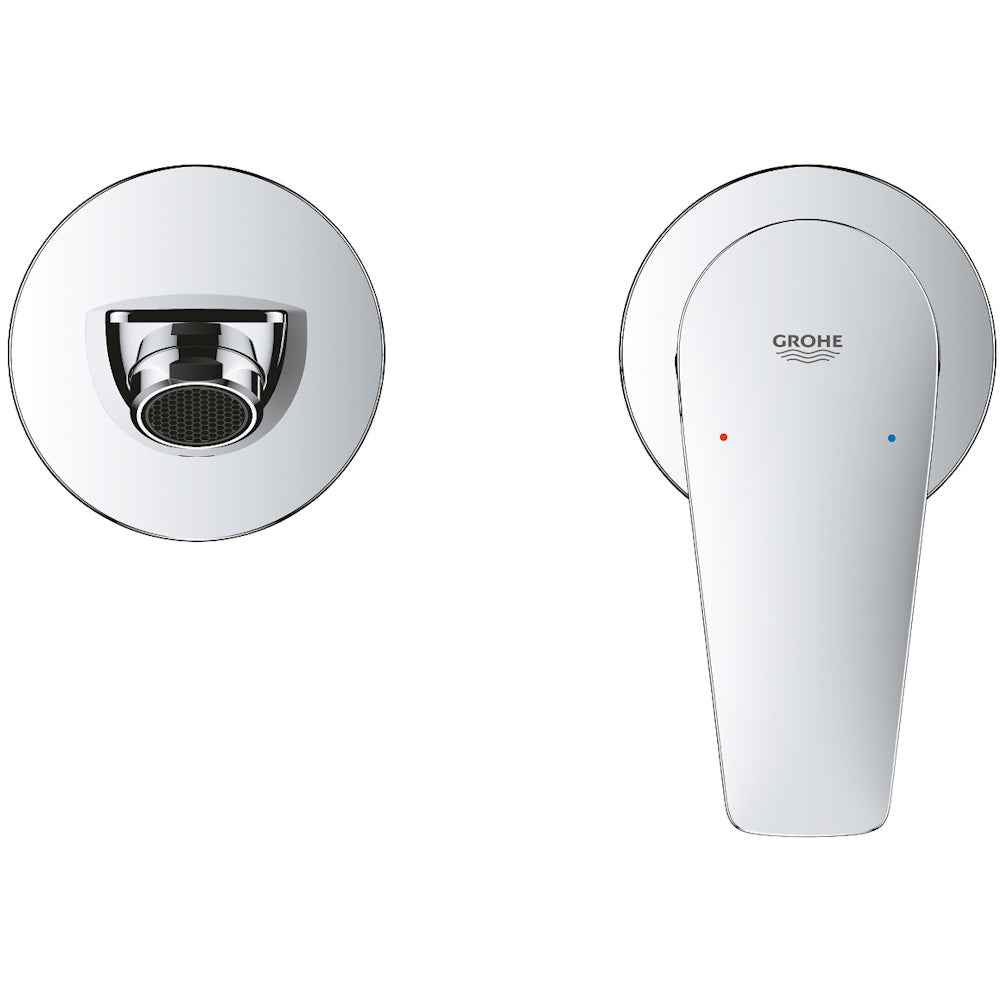 Baterie lavoar incastrata Grohe BauEdge, pipa 18 cm crom, set complet