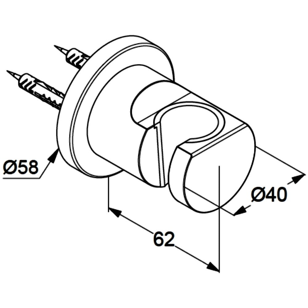 Kludi Nova Fonte Suport fix para de dus, negru mat
