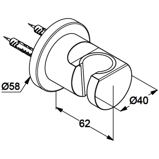 Kludi Nova Fonte Suport fix para de dus, negru mat