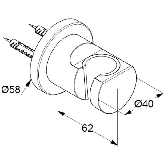 Kludi Nova Fonte Suport fix para de dus, auriu periat (brushed gold)