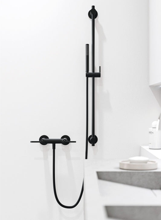 Kludi Nova Fonte Baterie dus dubla comanda, negru mat