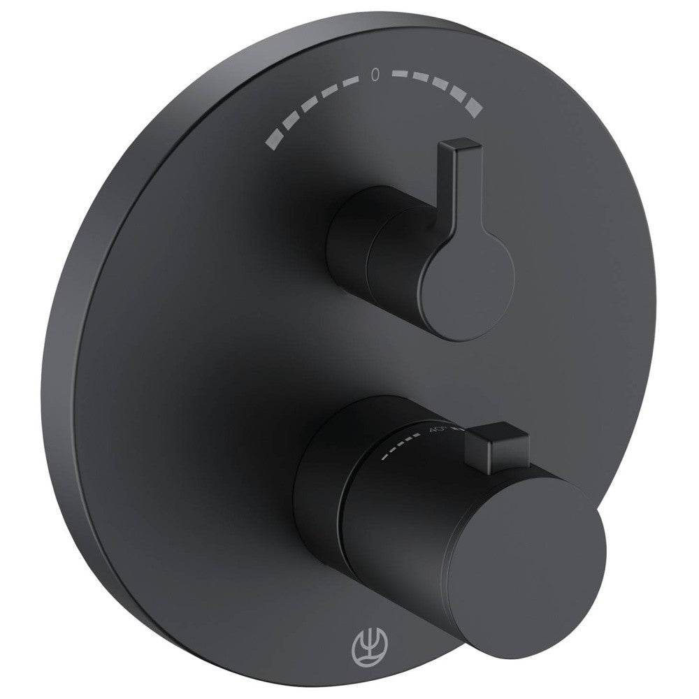 Kludi Nova Fonte Puristic Baterie cada dus termostatata, montaj incastrat, negru mat