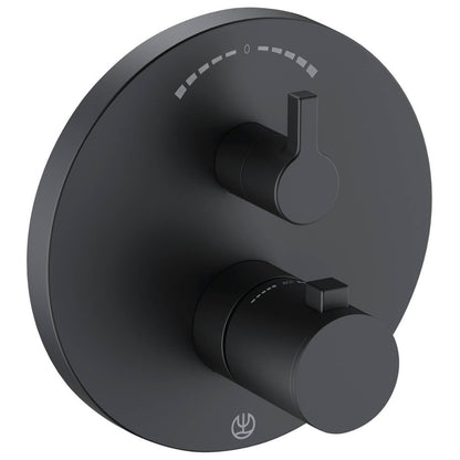 Kludi Nova Fonte Puristic Baterie cada dus termostatata, montaj incastrat, negru mat