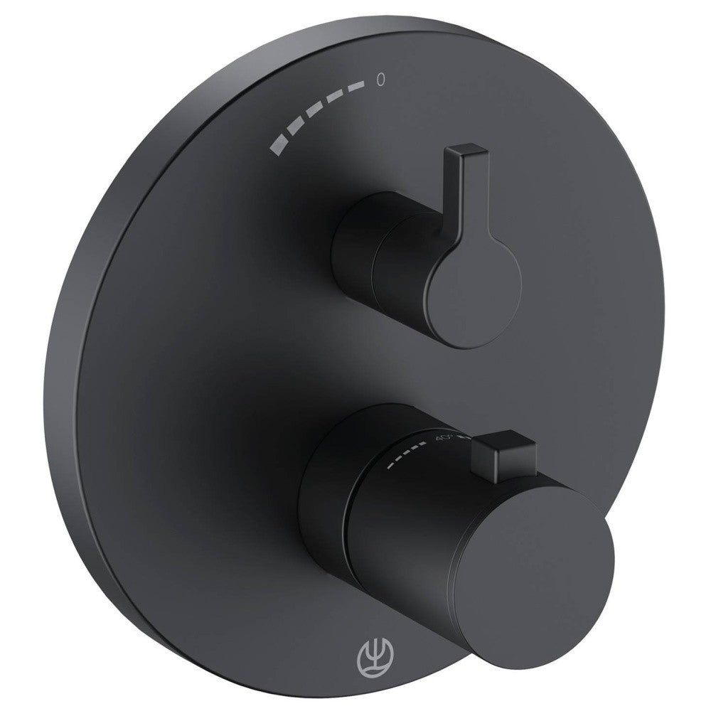 Kludi Nova Fonte Baterie dus monocomanda termostatata, negru mat