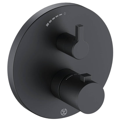 Kludi Nova Fonte Baterie dus monocomanda termostatata, negru mat