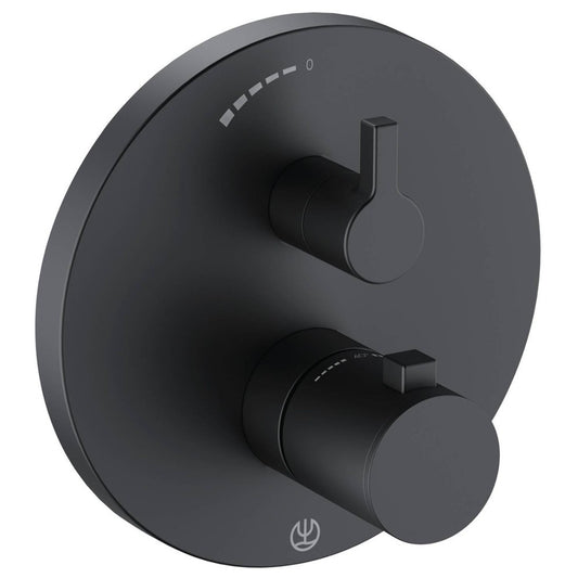 Kludi Nova Fonte Baterie dus monocomanda termostatata, negru mat