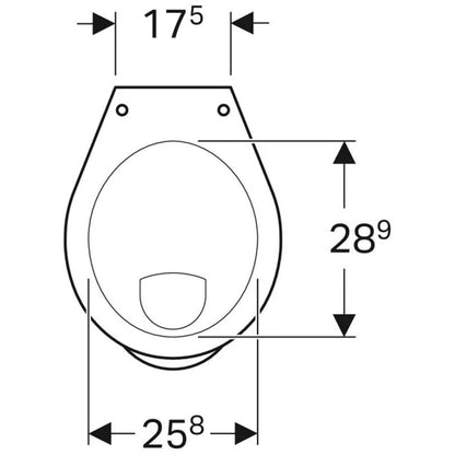 Vas WC pentru copii, pe pardoseala Geberit Bambini 33x43 cm evacuare orizontala, alb