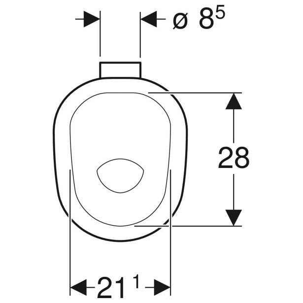 Vas WC pentru copii, pe pardoseala Geberit Bambini 28x38 cm evacuare orizontala, alb