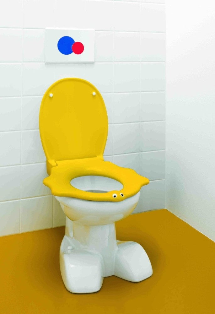 Vas WC pentru copii, pe pardoseala Geberit Bambini 35x50 cm evacuare orizontala, alb