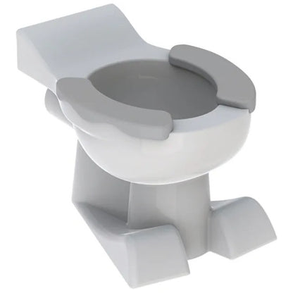 Vas WC pentru copii, pe pardoseala Geberit Bambini 35x50 cm evacuare orizontala, alb/gri