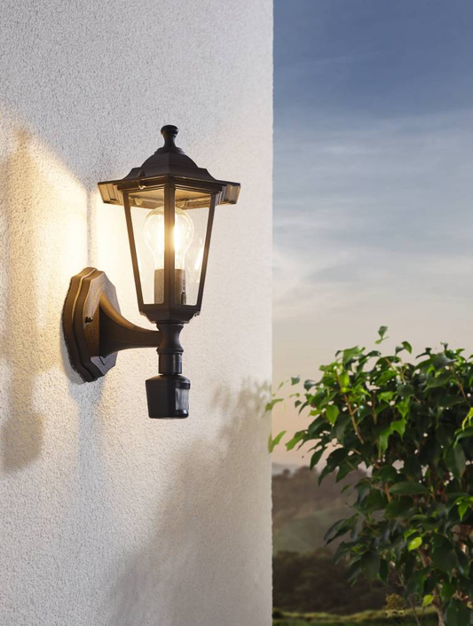 Eglo Laterna 4 Aplica cu senzor 1x60W, negru