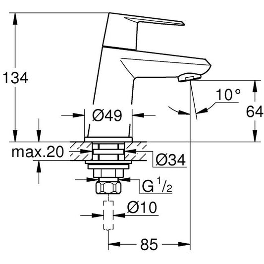 Robinet lavoar Grohe Eurodisc Cosmopolitan