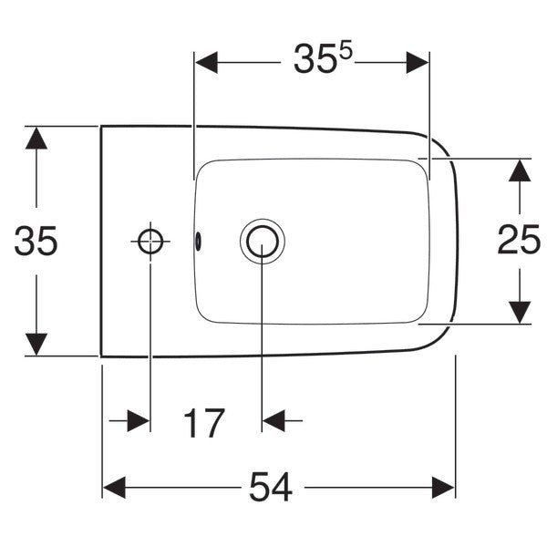 Geberit iCon Square Bideu suspendat 35x54 cm