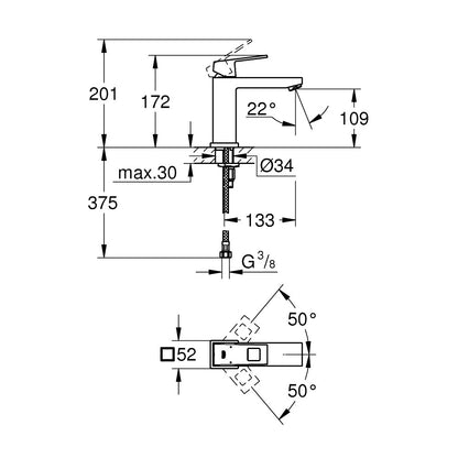 Baterie lavoar Grohe Eurocube, marime M