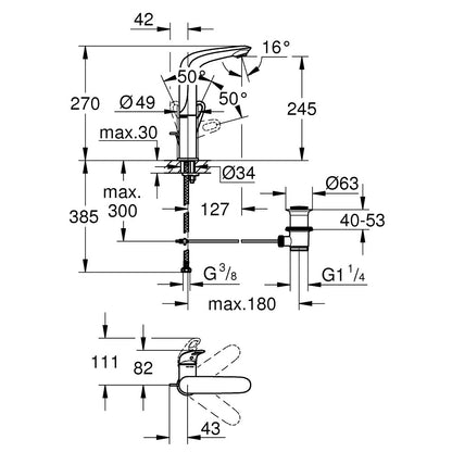 Baterie lavoar Grohe Eurostyle, marime L