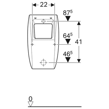 Geberit Pareo Pisoar cu evacuare prin spate 30x27xH52 cm