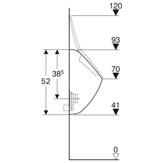 Geberit Pareo Pisoar cu evacuare prin spate 30x27xH52 cm