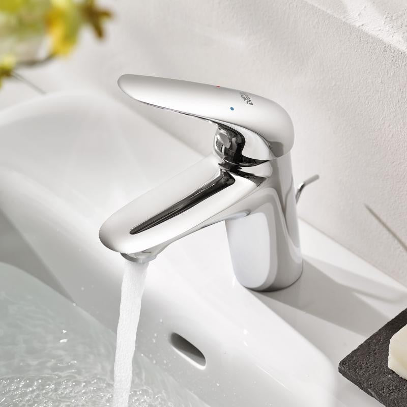 Baterie lavoar Grohe Eurostyle, cu ventil pop-up, marime S, maner plin