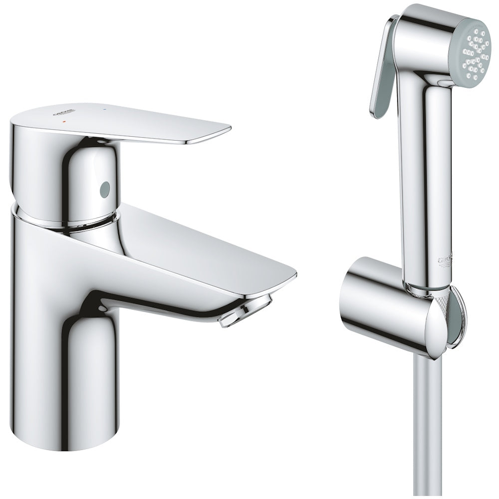 Baterie lavoar cu dus igienic Grohe BauEdge, marime S crom