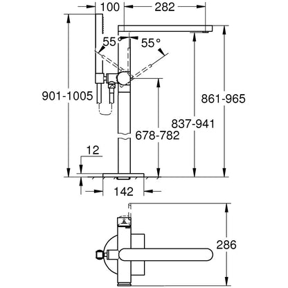 Grohe Plus Baterie cada freestanding