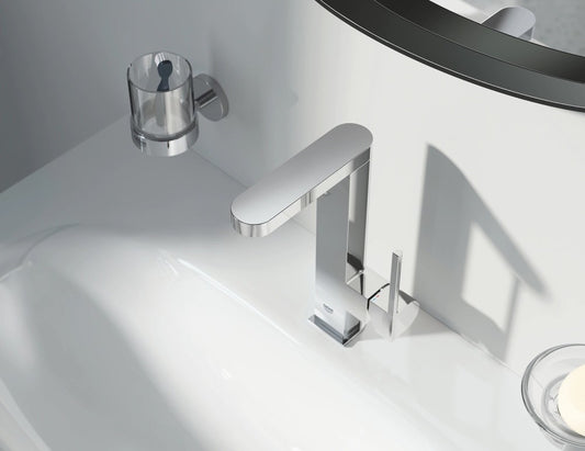 Baterie lavoar pe blat Grohe Plus, pipa pivotanta marime L, ventil click-clack
