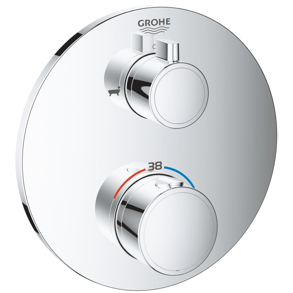 Grohe Grohtherm Baterie cada dus cu termostat, 2 iesiri, rotunda, crom