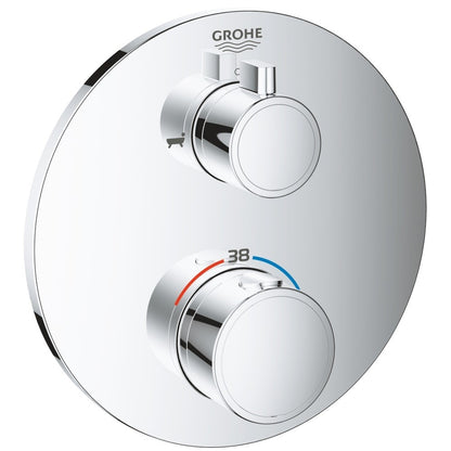 Grohe Grohtherm Baterie cada dus cu termostat, 2 iesiri, rotunda, crom