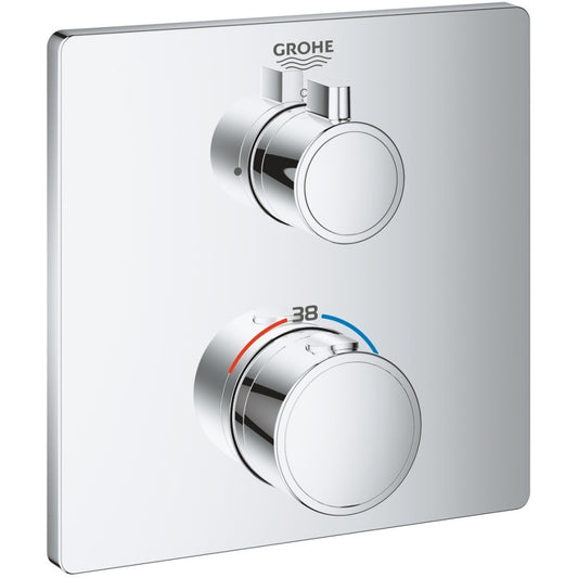 Grohe Grohtherm Baterie dus cu termostat si 1 iesire, patrata, crom