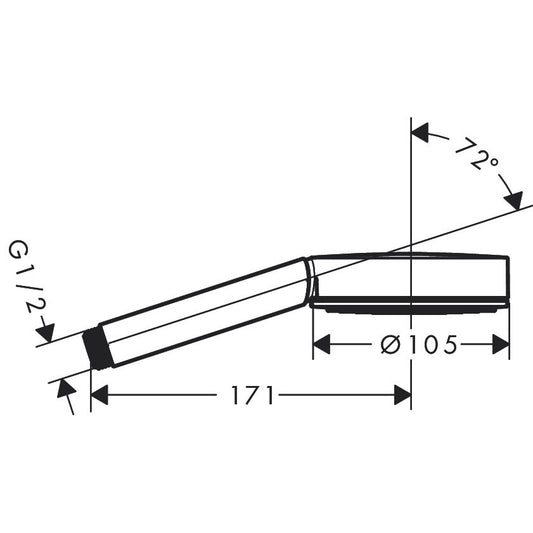 Para dus Hansgrohe Pulsify S cu 1 functie, alb mat