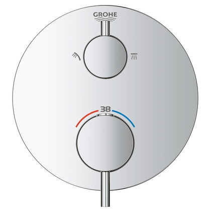Grohe Atrio Baterie dus cu termostat, 2 iesiri, crom