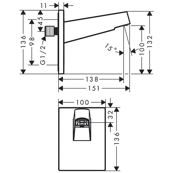 Brat dus fix Hansgrohe Pulsify 15 cm, crom