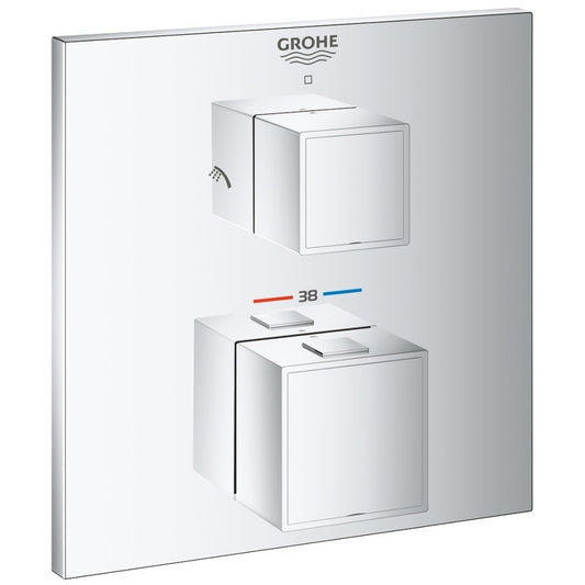 Grohe Grohtherm Cube Baterie dus cu termostat incastrata, 2 iesiri, crom