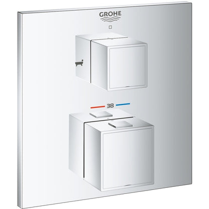 Grohe Grohtherm Cube Baterie cada dus cu termostat incastrata, 2 iesiri, crom