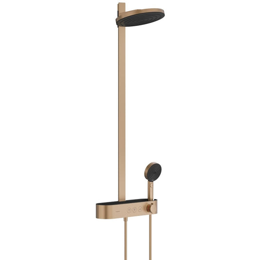 Coloana dus cu baterie si termostat Hansgrohe Pulsify S Showerpipe 260, bronz periat