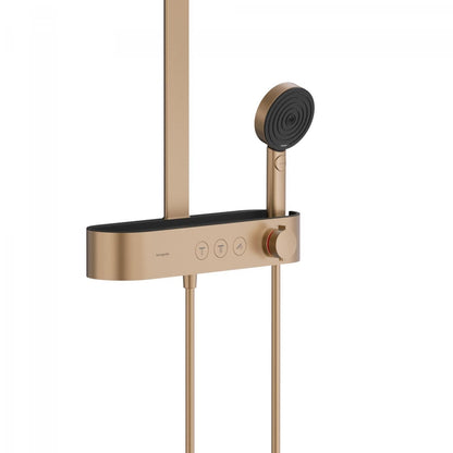 Coloana dus cu baterie si termostat Hansgrohe Pulsify S Showerpipe 260, bronz periat