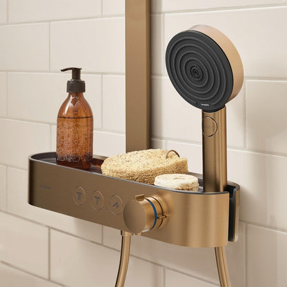 Coloana dus cu baterie si termostat Hansgrohe Pulsify S Showerpipe 260, bronz periat