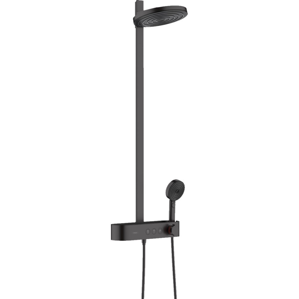 Coloana dus cu baterie si termostat Hansgrohe Pulsify S Showerpipe 260, negru mat