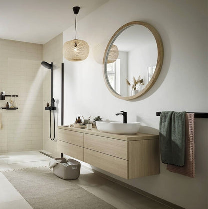 Coloana dus cu baterie si termostat Hansgrohe Pulsify S Showerpipe 260, negru mat