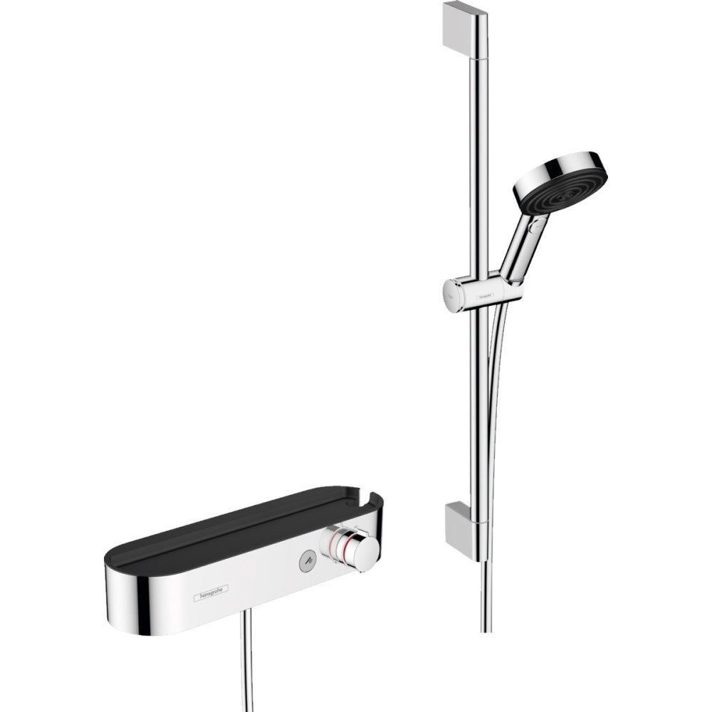 Hansgrohe Pulsify Select S Baterie dus cu termostat si set de dus cu bara 65 cm, crom