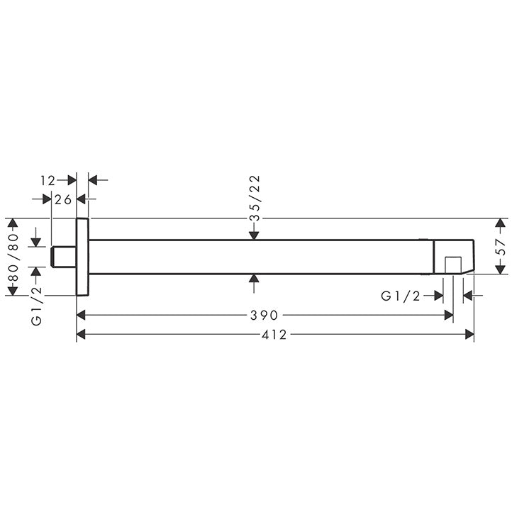 Brat dus fix Hansgrohe 41 cm, crom