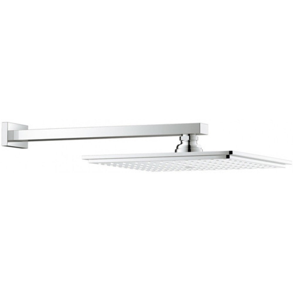 Palarie dus fix Grohe Rainshower Allure, cu brat, cu limitator de debit, montaj pe perete, 22x22 cm