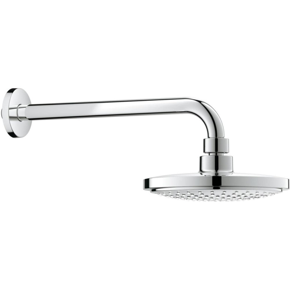 Palarie dus fix Grohe Rainshower Cosmopolitan, cu brat, cu limitator de debit, montaj pe perete, Ø21 cm