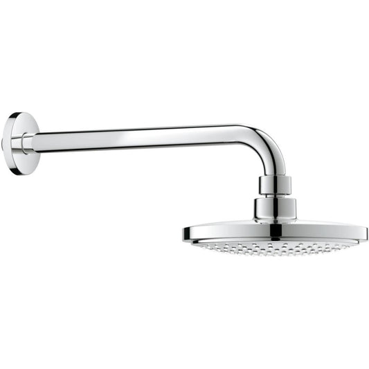 Palarie dus fix Grohe Rainshower Cosmopolitan, cu brat, cu limitator de debit, montaj pe perete, Ø21 cm