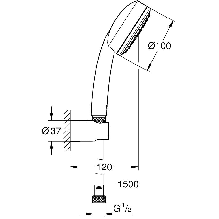 Grohe New Tempesta Cosmopolitan 100 Set dus cu suport fix
