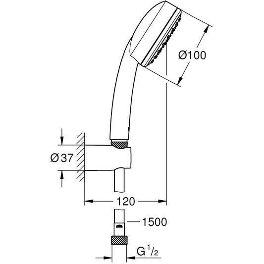 Grohe New Tempesta Cosmopolitan 100 Set dus cu suport fix
